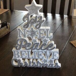 Silver Glitter Christmas Tree Decoration